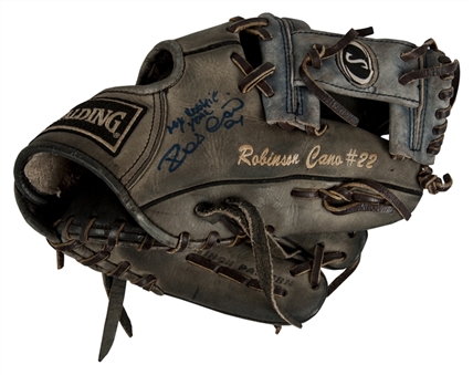 2005 Robinson Cano Game Used and Signed Rookie Spalding Fielders Glove (PSA/DNA)